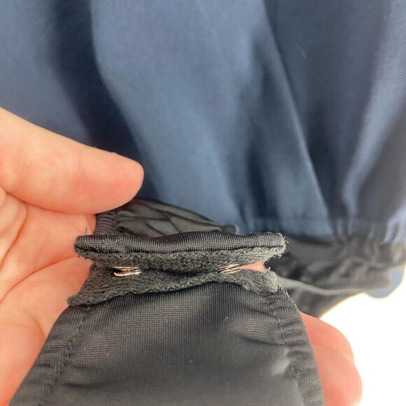 Tibi Coastal Blue Navy Long Sleeve V neck Wrap Bodysuit NWT Womens 2 MSRP 385$ - Picture 6 of 8